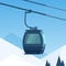 Cable Car Transportation Rope Way Over Winter Mountain Hill Background