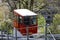 A cable car travels on a steep slope