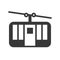 Cable car vector icon, amusement park related solid style