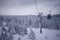 Cable Car way to snowy uludag mountains in bursa turkey