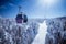 Cable Car way to snowy uludag mountains in bursa turkey