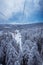 Cable Car way to snowy uludag mountains in bursa turkey