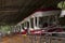 Cable car which travels up the mountain to Koyasan, Japan