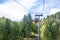 Cable cars or Ski lifts at Alta Badia. Italian Dolomites, Corvara in Badia