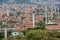 Cable cars travel over Medellin slums, Colombia