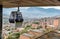 Cable cars travel over Medellin slums, Colombia