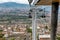 Cable cars travel over Medellin slums, Colombia