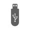 Cable, connector, usb icon. Gray vector graphics