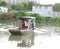 Cable Ferry in Pond in Traditional Fishing Village