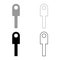 Cable lug electrical contact and wire club connector bolt connection crimp terminal set icon grey black color vector illustration