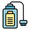 Cable powerbank icon vector flat