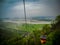 Cable ropeway view from the top in haridwar india, cable trolley view of Ganga river