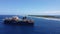 Cable ship sailing near Fiji