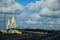 Cable-stayed bridge in bangkok, thailand