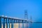 Cable stayed bridge at night