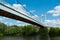 Cable-stayed footbridge over small river