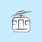 Cable transport gondola lift sticker icon. Simple thin line, outline vector of travel icons for ui and ux, website or mobile
