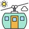 Cable transport icon, Summer vacation related vector