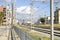 Cables and catenary on the train tracks in Badalona