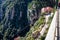 Cableway, Montserrat monastery on mountain in Barcelona, Catalonia