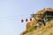 Cableway in a rock, rock monastery - a place of temptation,