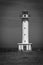 Cabo de Lastres lighthouse in Luces-Colunga, in Asturias. Spain. Black and white photo