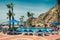 Cabo San Lucas / Mexico - August 13, 2007: View on the hotel resort with pool.