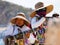 Cabo San Lucas, Mexico - November 7, 2022 - A local salesperson offering colorful jeweleries for sale on a sunny day