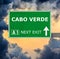 CABO VERDE road sign against clear blue sky