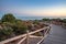 Cabopino beach, Marbella, Malaga. Wooden walkway to the beach