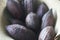 Cacao bean fruit cocoa pod in rattan basket