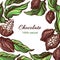 Cacao frame. Vector template. Nature illustration