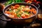 Cacciucco - Tuscan fish stew made with various types of seafood, tomatoes, and garlic