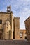 Caceres, Spain - November 09, 2019: Tower of the Las Ciguenas Palace in Caceres