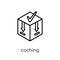 Caching icon. Trendy modern flat linear vector Caching icon on w