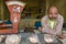 Cachoeira, Bahia, Brazil - July 04, 2016: Butcher leaning on the counter