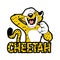 Cackling cheetah cartoon.