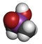 Cacodylic acid herbicide molecule (Agent Blue). Highly toxic organoarsenic compound. Atoms are represented as spheres with