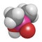 Cacodylic acid herbicide molecule (Agent Blue). Highly toxic organoarsenic compound. Atoms are represented as spheres with