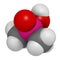 Cacodylic acid herbicide molecule (Agent Blue). Highly toxic organoarsenic compound. Atoms are represented as spheres with