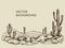 Cacti in the Arizona desert sketch