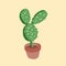 cacti cartoon  mexico Peru desert vector. Color illustration hand drawn print