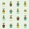 Cacti hand drawn seamless repeat pattern