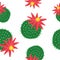 Cacti pattern in cartoon style