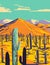 Cacti in Saguaro National Park Pima County Arizona WPA Poster Art