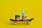 Cactus abstract minimal yellow background