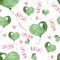 Cactus balloon watercolor seamless pattern