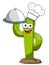 Cactus baseball ball character mascot cartoon tray cook vector isolated