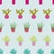 Cactus cacti succulents houseplant seamless repeat pattern