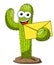 Cactus cartoon funny character vector envelope mail news isolated